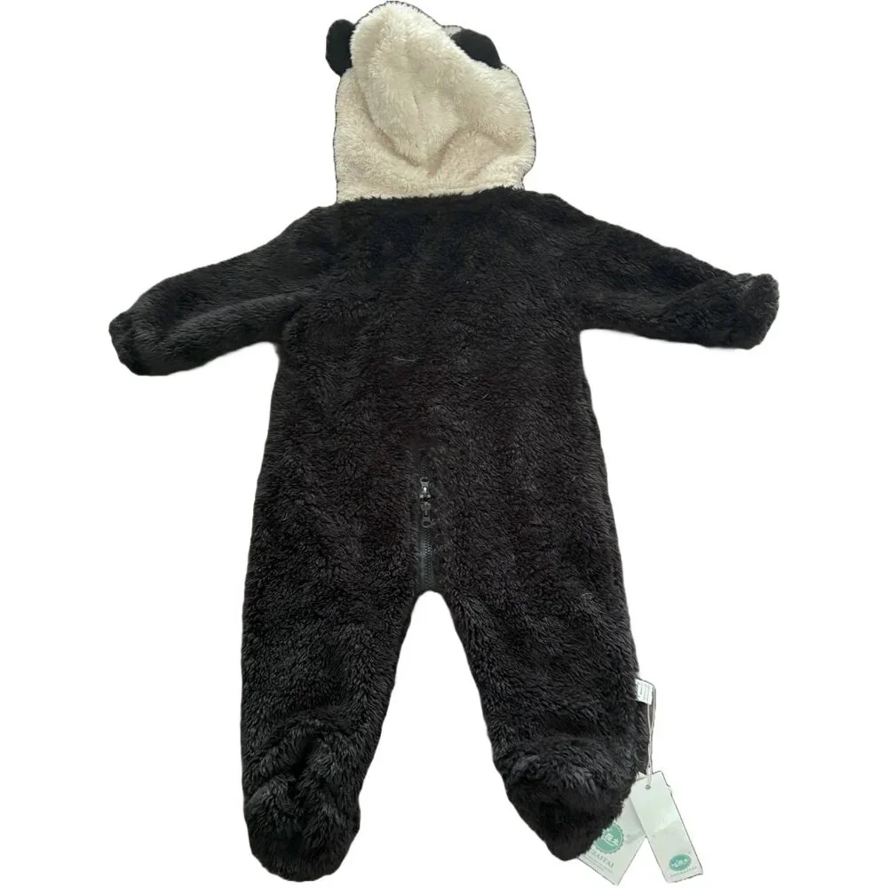 Panda Furry One piece Baby Fuzzy‎ Suit Costume Outfits Hoodies Unisex 66/44 6 mo
